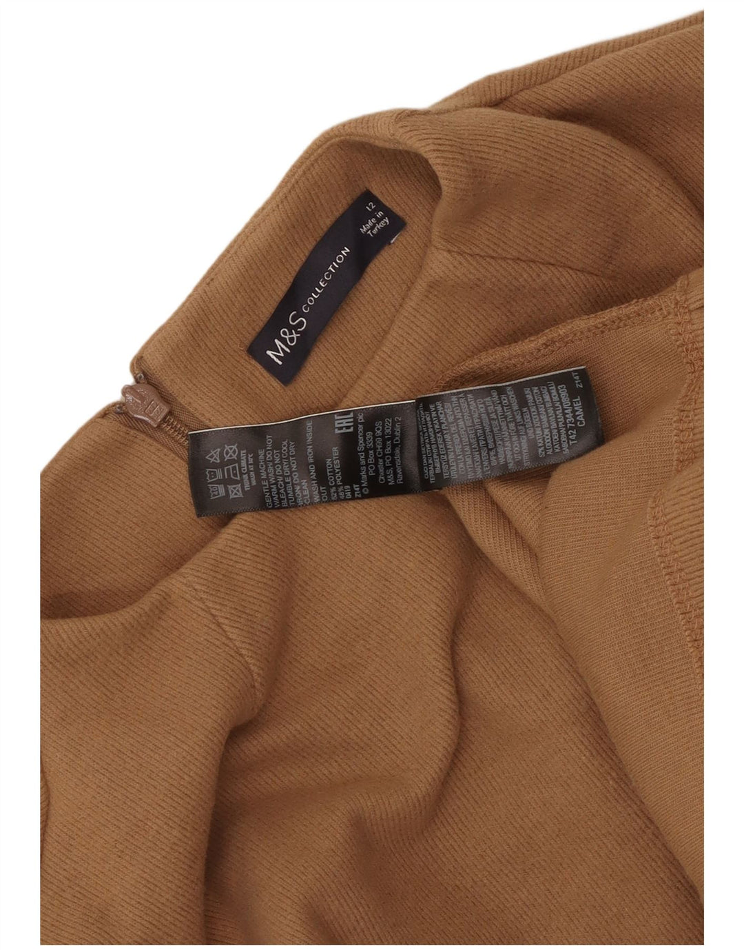 Женское платье-джемпер Marks & Spencer UK 12, хлопковый средний коричневый цвет