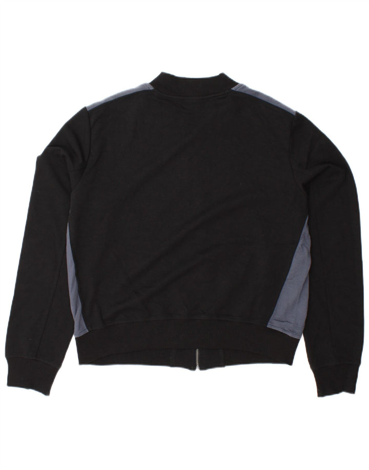 Женский укороченный спортивный костюм BENETTON, верхняя куртка UK 16, большой черный цвет с цветными блоками