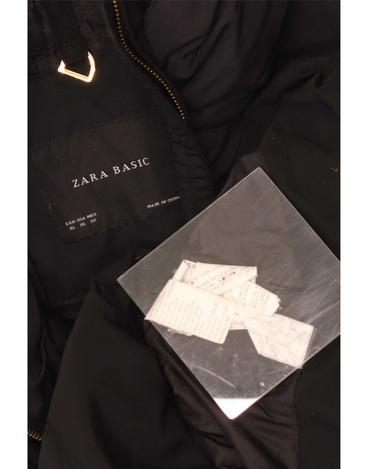 Женская стеганая куртка Zara UK 18 XL, черный полиэстер