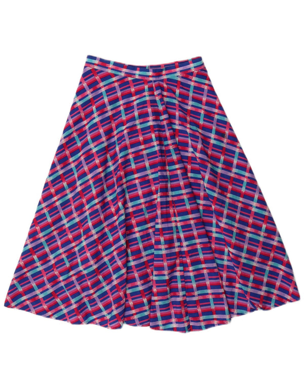 VINTAGE Womens High Waist A-Line Skirt W26 Small Blue Check