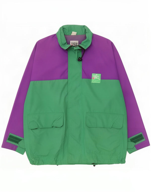 Мужская дождевик Think Pink IT 54 2XL Зеленый полиамид с цветными блоками