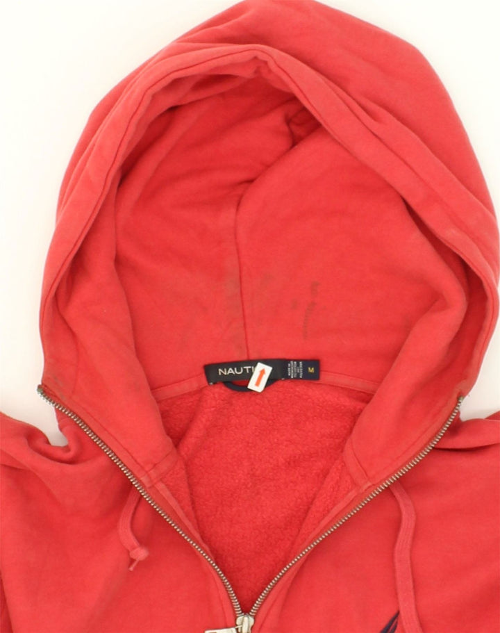 NAUTICA Mens Zip Hoodie Sweater Medium Red Cotton | Vintage Nautica | Thrift | Second-Hand Nautica | Used Clothing | Messina Hembry 