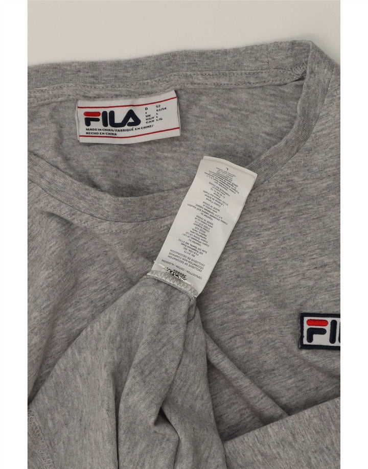 Мужская футболка Fila, большой серый хлопок с крапинками