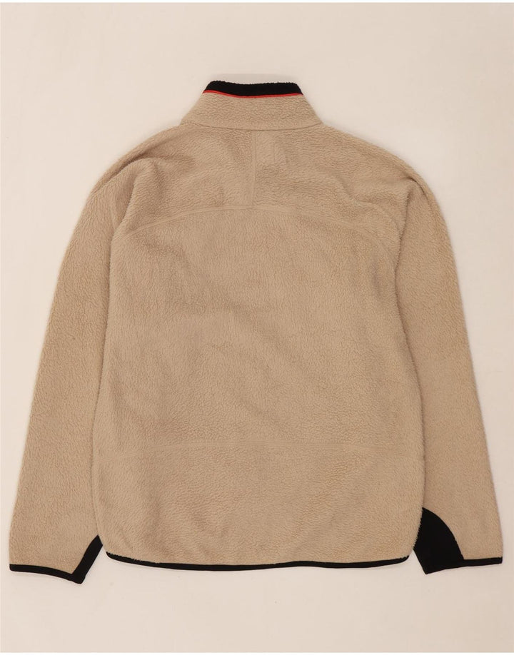 Мужская флисовая куртка FILA UK 40, большая, бежевая, полиэстер с цветными блоками