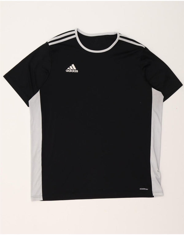Мужская футболка ADIDAS Aeroready Top XL черная из полиэстера с цветными блоками