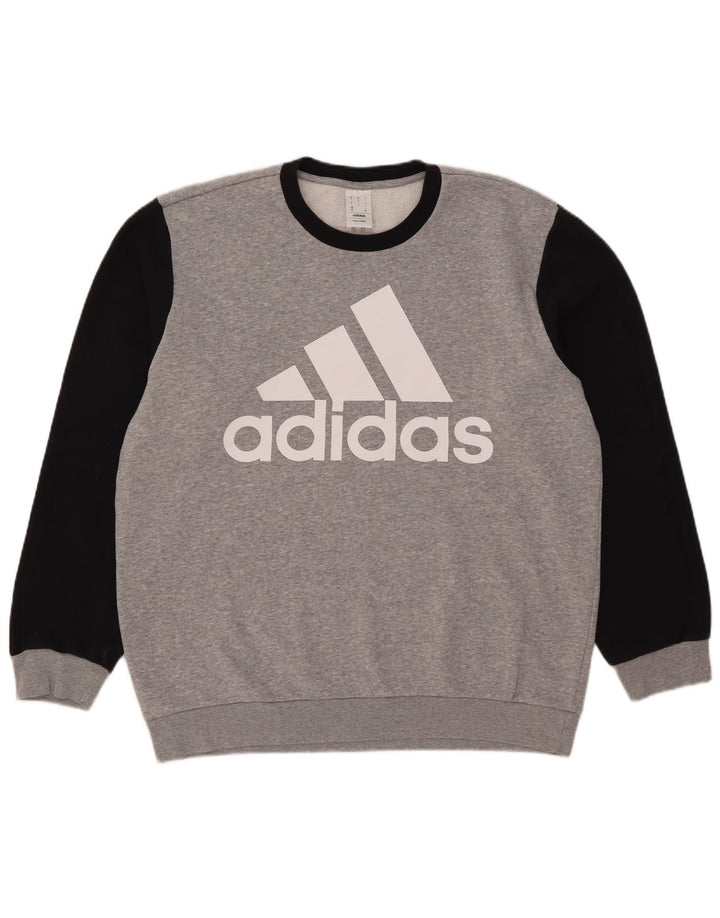 Мужской джемпер с рисунком Adidas Adidas, большой серый цветной блок