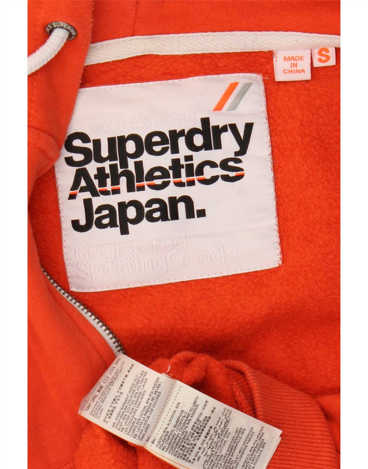 Мужской свитер с капюшоном на молнии Superdry, маленький оранжевый, хлопок
