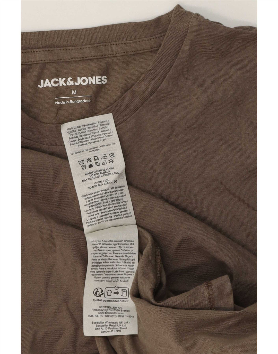 Мужская футболка Jack & Jones из хлопка среднего коричневого цвета