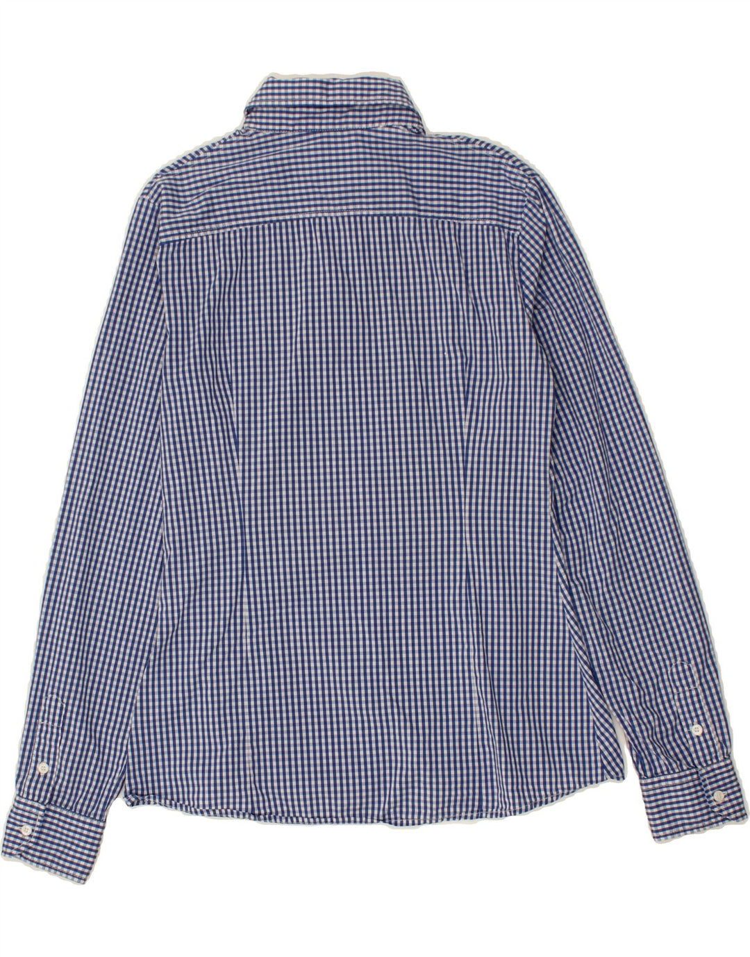 BEST COMPANY Womens Shirt UK 12 Medium Blue Gingham Cotton Vintage Best Company and Second-Hand Best Company from Messina Hembry 