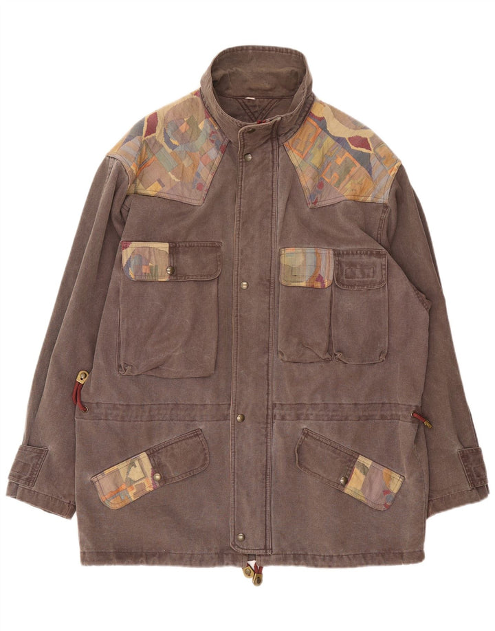 Мужская куртка SALEWA, UK 42 XL, серая, хлопок с цветными блоками