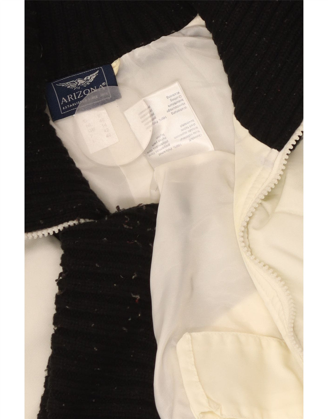 Женская стеганая куртка ARIZONA UK 14, большой кремовый цвет, полиамид с цветными блоками