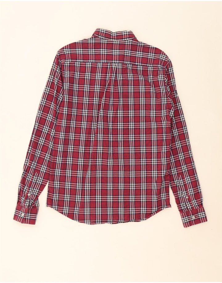 SUPERDRY Mens Shirt Medium Burgundy Check Cotton