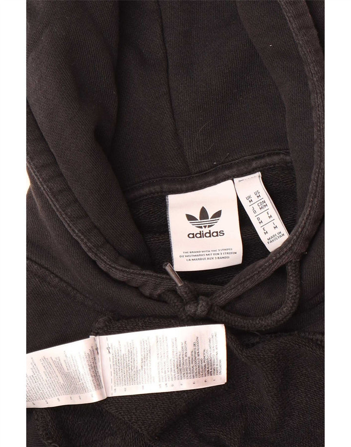 Мужской джемпер с капюшоном Adidas среднего размера, черный, хлопок