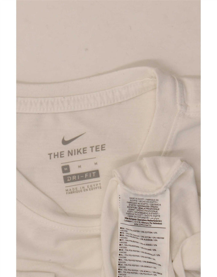 Мужская футболка Nike Dri Fit с графическим рисунком, средний белый хлопковый топ