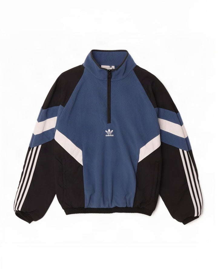 Мужской спортивный пуловер Adidas, верхняя куртка, маленький синий полиэстер с цветными блоками