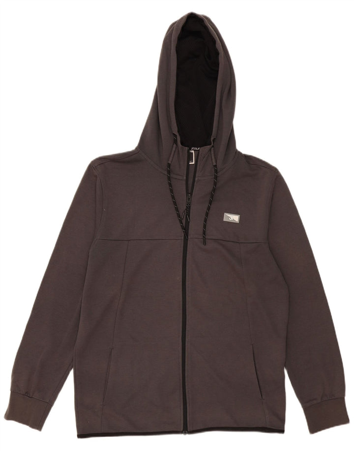Мужской свитер с капюшоном на молнии Jack & Jones из полиэстера среднего серого цвета