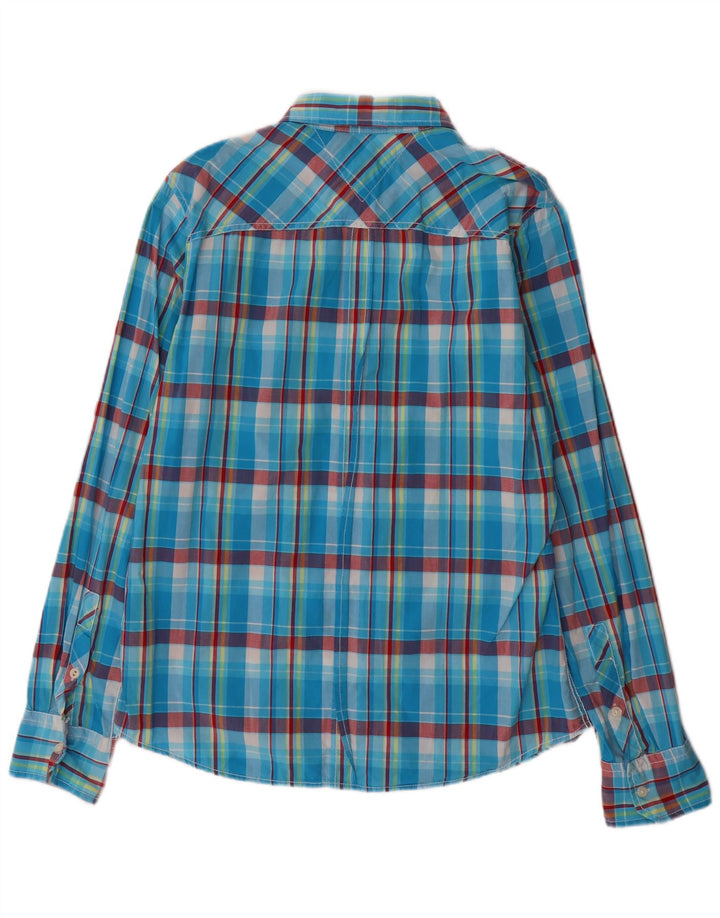 Мужская рубашка Tommy Hilfiger в крупную синюю клетку из хлопка