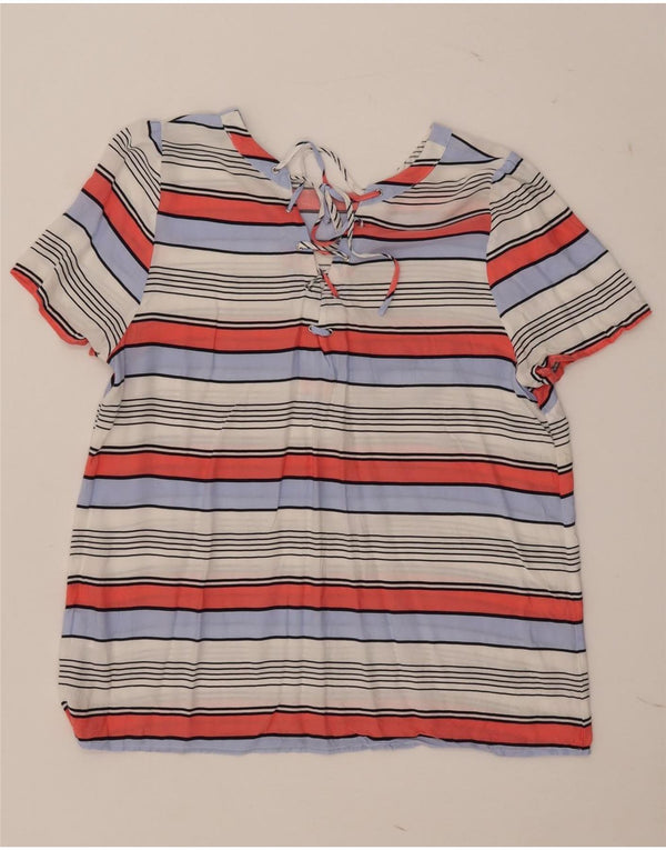 Oasis Womens Blouse Top UK 16 Large Multicoloured Striped Viscose
