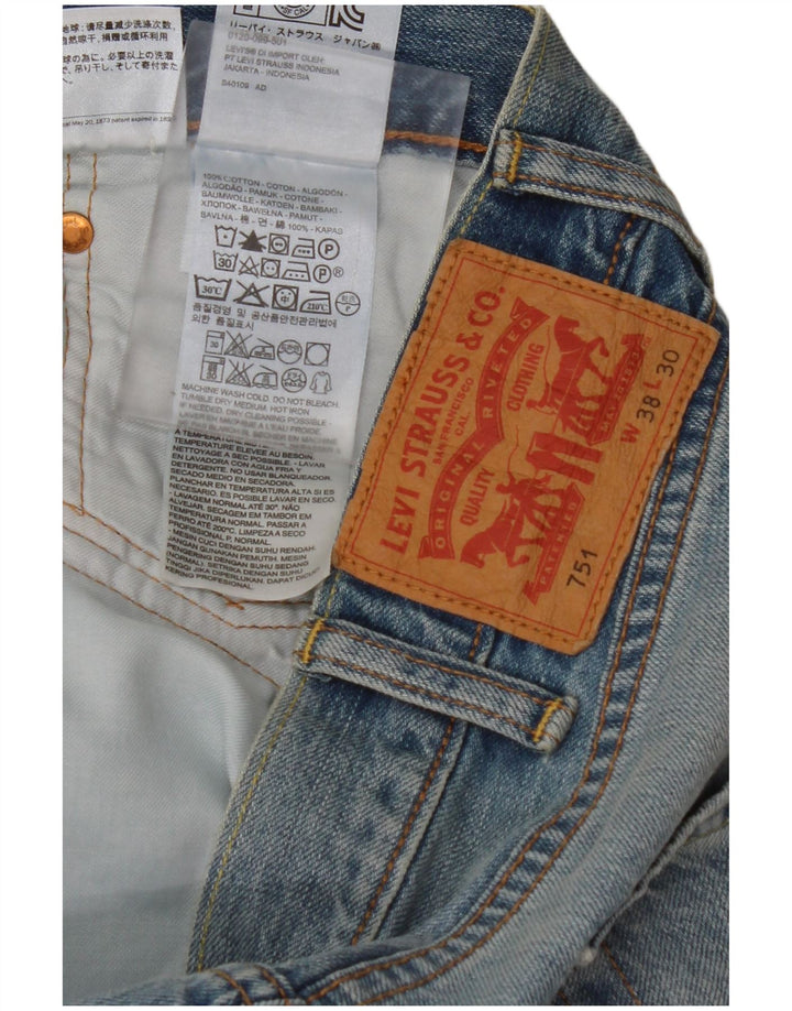 Женские укороченные прямые джинсы LEVI'S 751 W38 L26 синие, хлопок