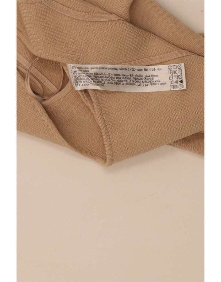 Женский укороченный топ без рукавов Zara UK 8, маленький, бежевый, нейлон