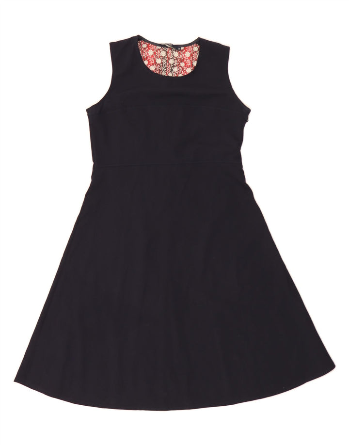 WOOLRICH Womens Sleeveless A-Line Dress UK 12 Medium Navy Blue Wool Vintage Woolrich and Second-Hand Woolrich from Messina Hembry 
