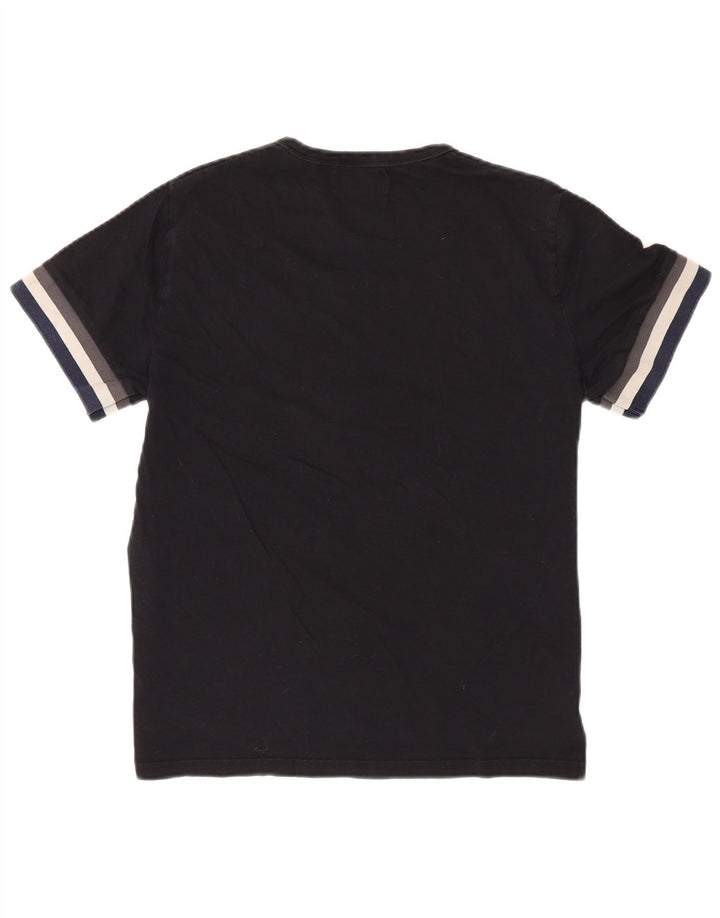 Мужская футболка Fred Perry Top среднего размера из хлопка с цветными блоками черного цвета