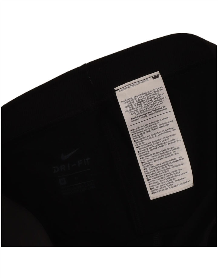 Женские леггинсы с рисунком Nike Dri Fit UK 12, средние, черные с геометрическим рисунком