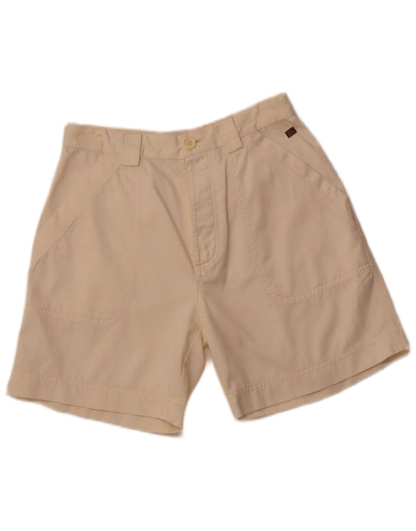 REEBOK Womens High Waist Chino Shorts UK 12 Medium W28 Beige Cotton