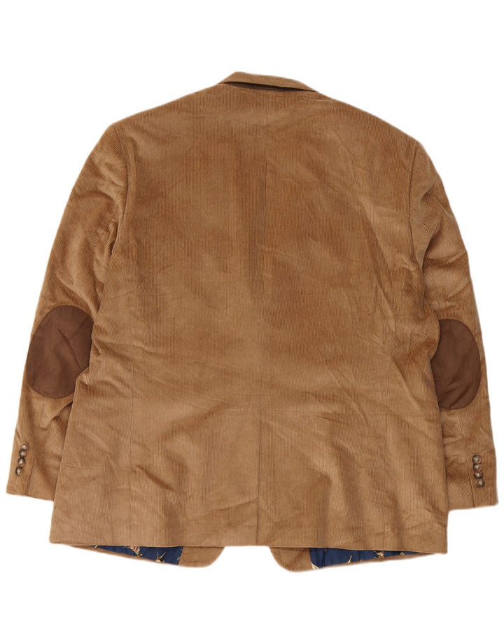 Мужской вельветовый пиджак CHAPS на 2 пуговицах, Великобритания 48 4XL, коричневый хлопок