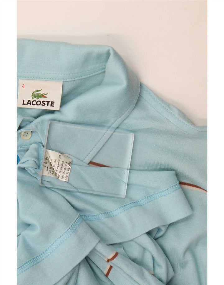 Мужская рубашка-поло Lacoste, размер 4, хлопковая синяя полоска среднего размера