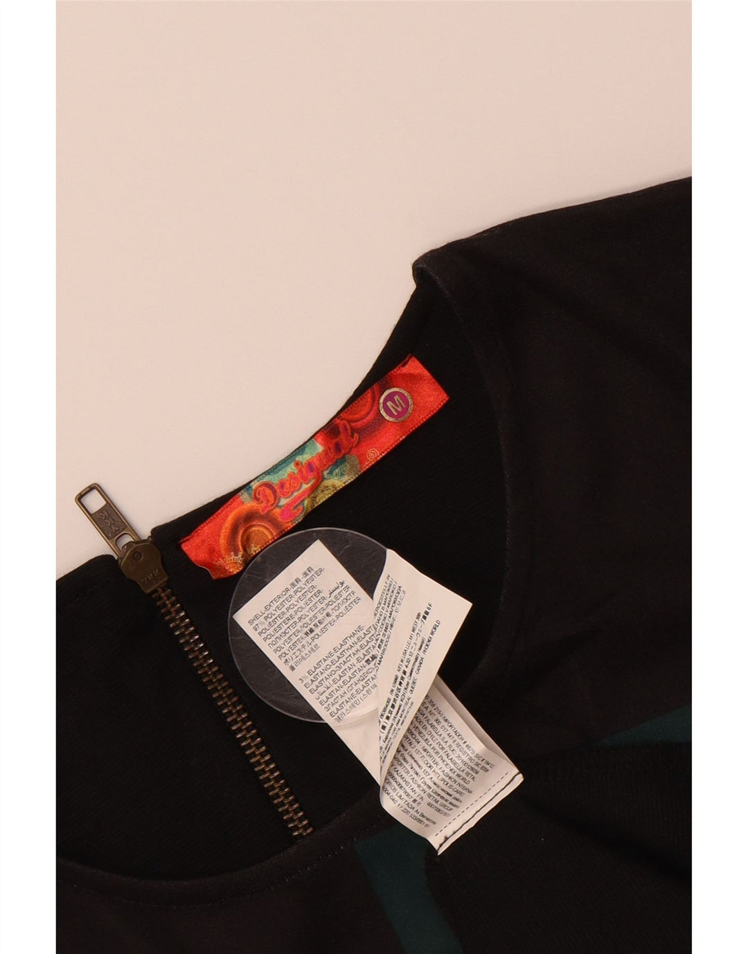 DESIGUAL Womens Sheath Dress UK 12 Medium Black Geometric Polyester Vintage Desigual and Second-Hand Desigual from Messina Hembry 