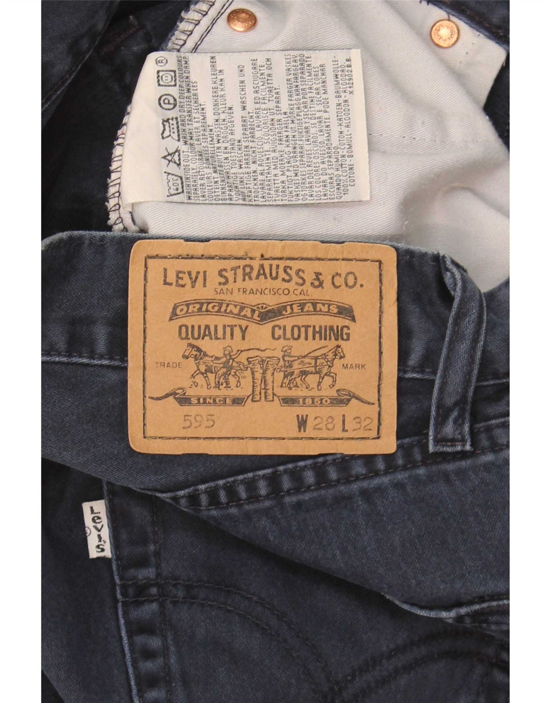 Женские прямые джинсы Levi's 595 W28 L27 темно-синие, хлопок
