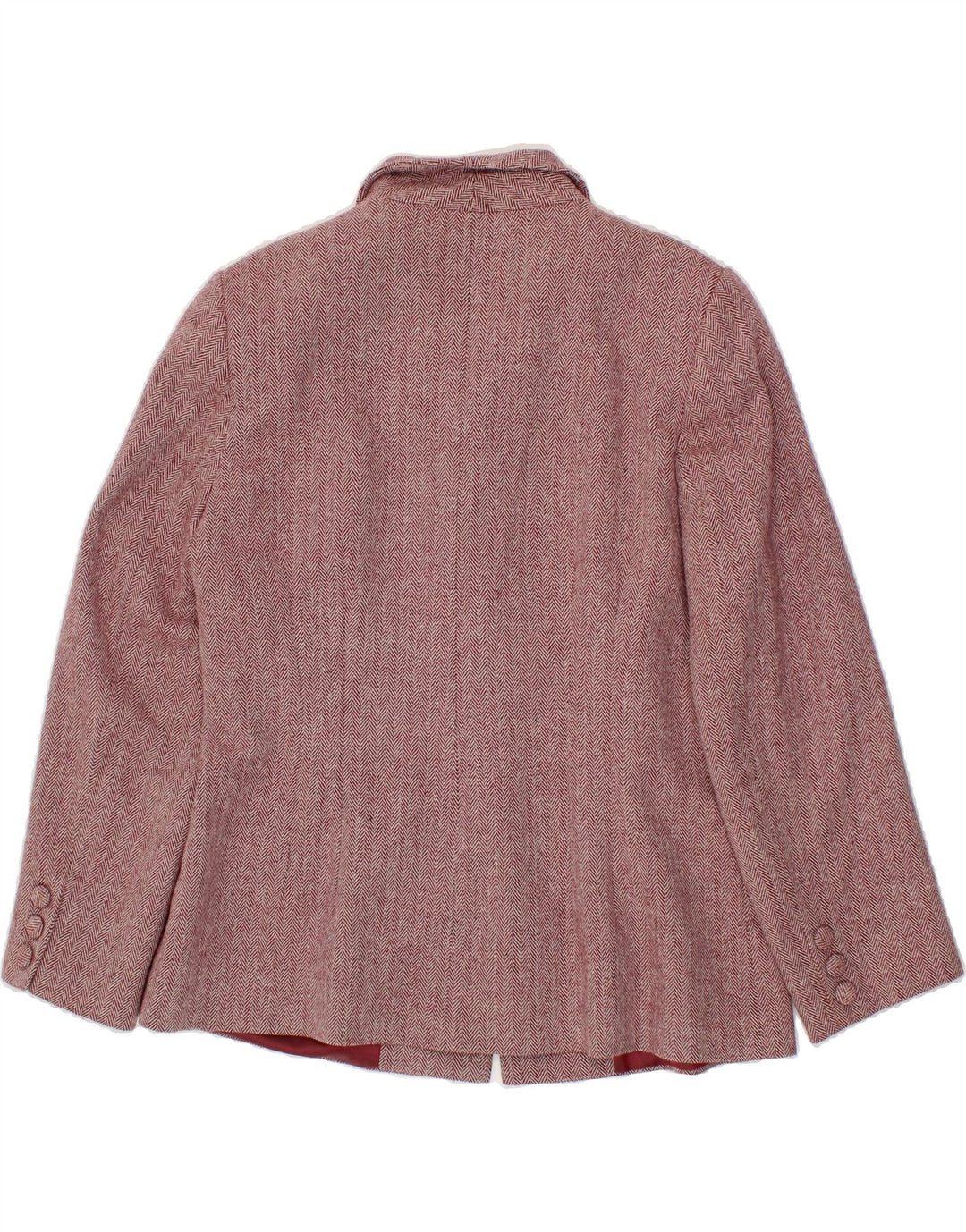 REGINE Womens 4 Button Blazer Jacket US 16 2XL Burgundy Herringbone Wool Vintage Regine and Second-Hand Regine from Messina Hembry 