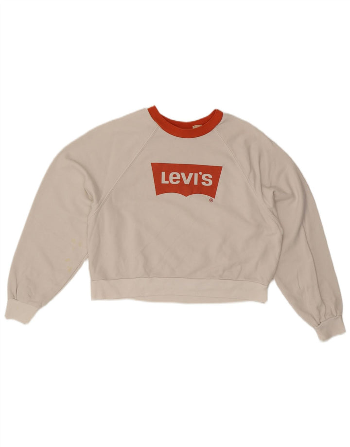 Женский укороченный свитшот с рисунком оверсайз LEVI'S UK 6 XS Белый