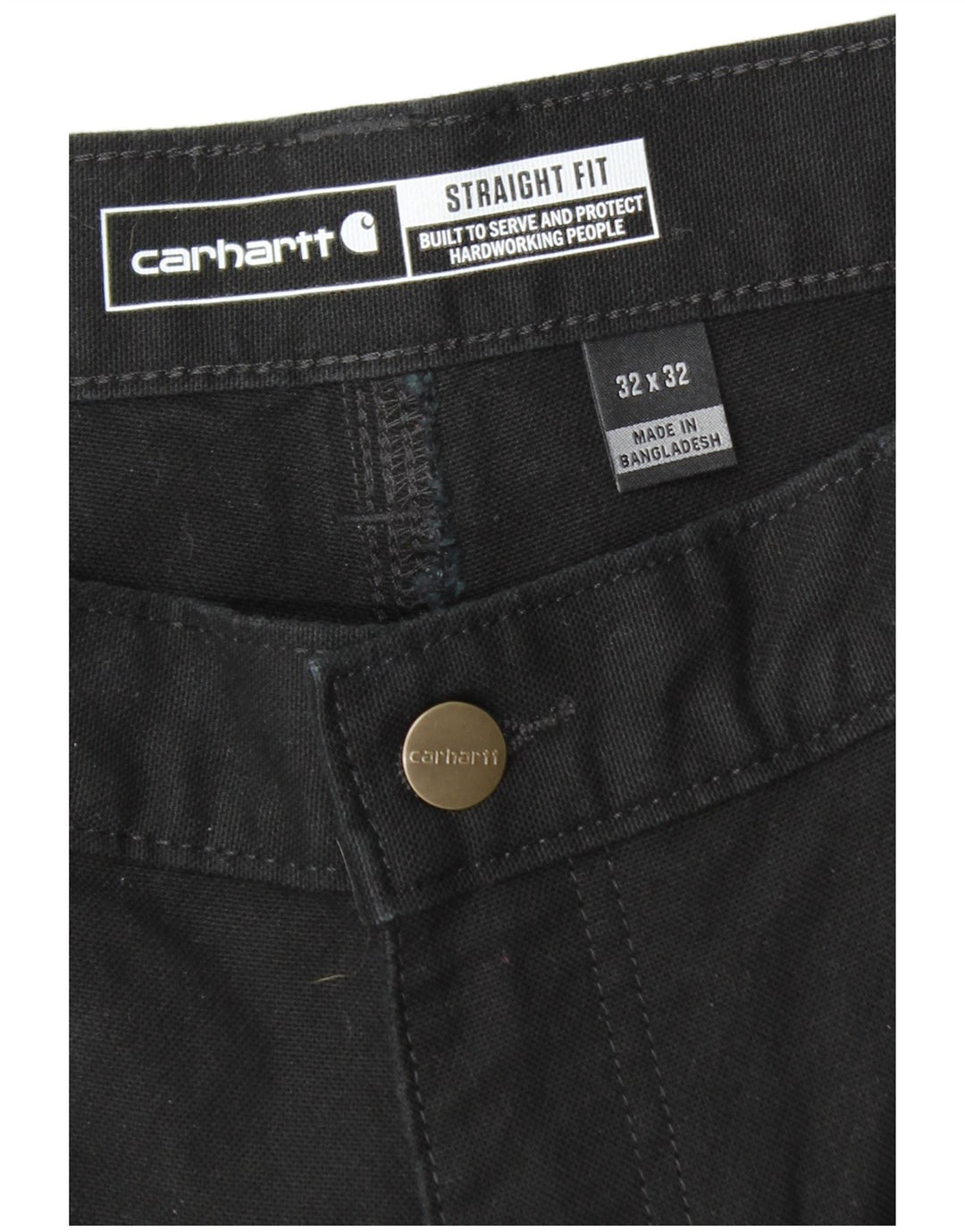 Мужские прямые брюки-карго CARHARTT W32 L32, черные, хлопковые