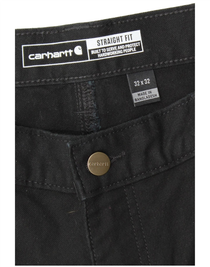 Мужские прямые брюки-карго CARHARTT W32 L32, черные, хлопковые