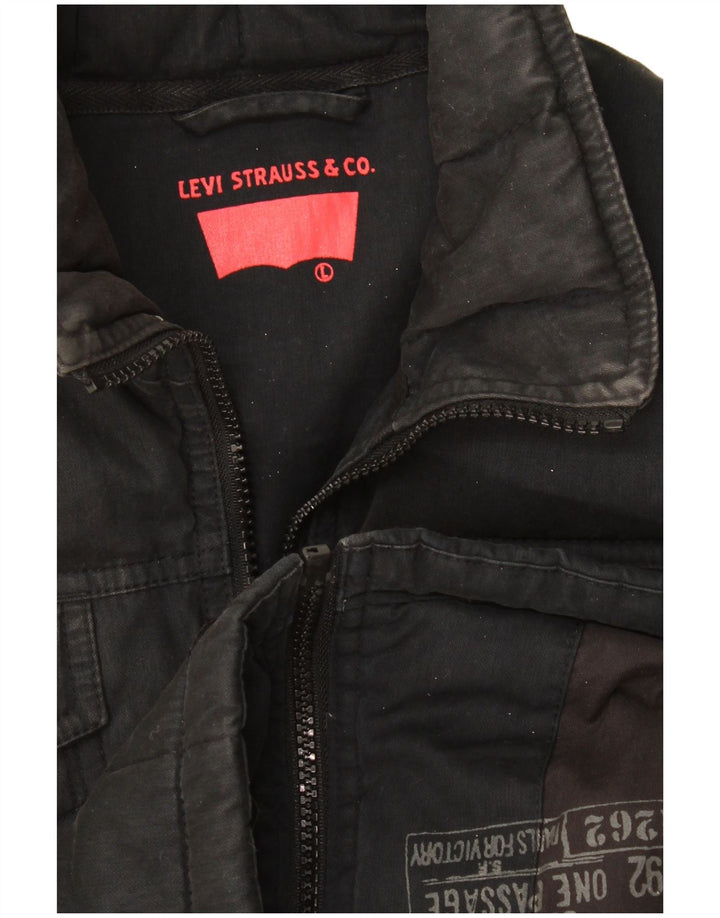 Женская укороченная куртка Levi's UK 16, большая черная