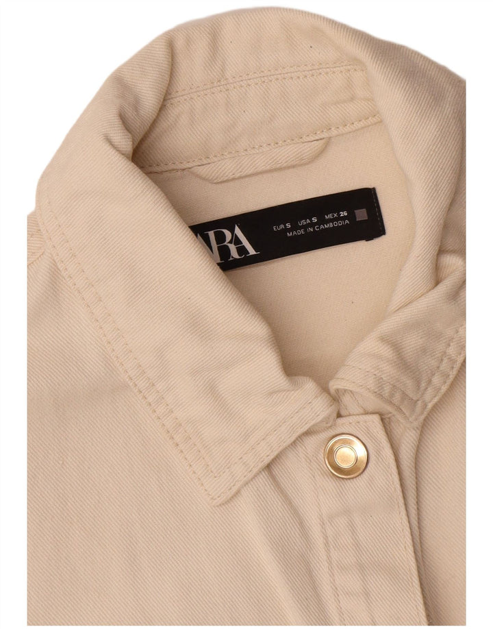 Женский бомбер Zara UK 10, маленький размер, белый хлопок, хлопок