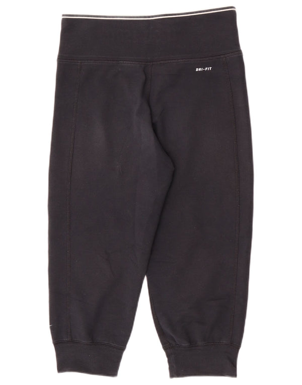 Женские спортивные брюки-капри Nike Dri Fit, брюки для бега, Великобритания, размер 4/6 XS, черный хлопок