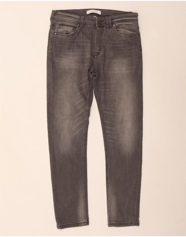 Мужские джинсы узкого кроя Zara EU 42, большие W32 L30, серые, хлопок