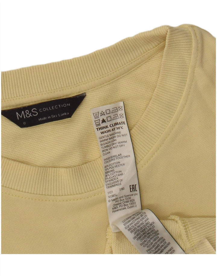 Женский свитер Marks & Spencer, размер 8, маленький, желтый, хлопок, Великобритания