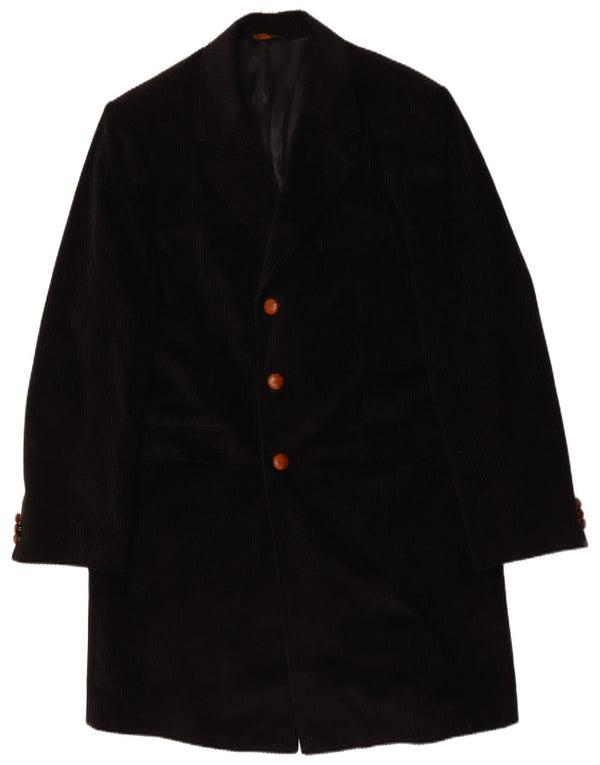 Velluto Duca Visconti Mens Corduroy Overcoat IT 58 4XL Black