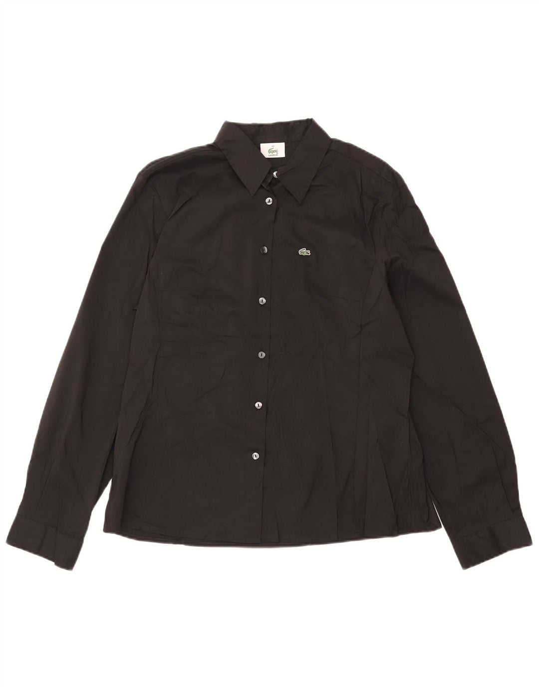 Женская рубашка Lacoste, размер 44, большая, черная, хлопковая