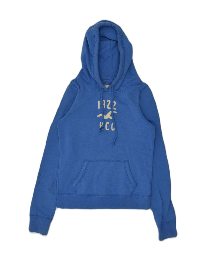 HOLLISTER Womens Hoodie Jumper UK 8 Small Blue Cotton | Vintage Hollister | Thrift | Second-Hand Hollister | Used Clothing | Messina Hembry 