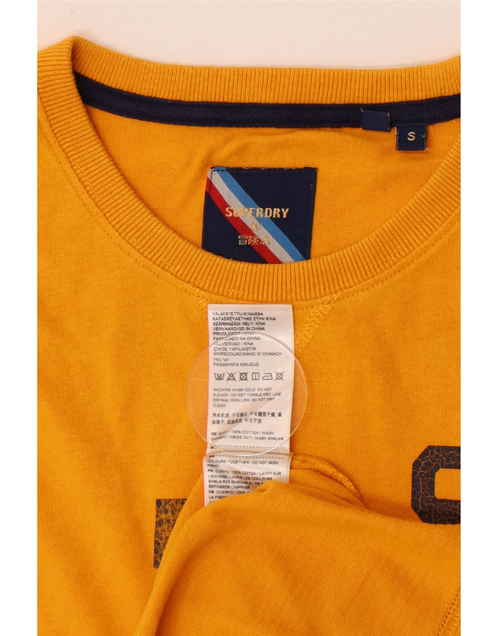 Мужская футболка с рисунком Superdry, маленькая желтая хлопковая футболка