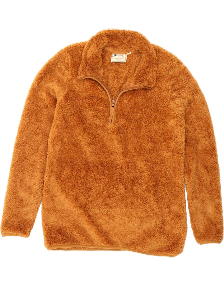 MOUNTAIN WAREHOUSE Womens Zip Neck Fleece Jumper UK 12 Medium Brown Vintage Mountain Warehouse and Second-Hand Mountain Warehouse from Messina Hembry 