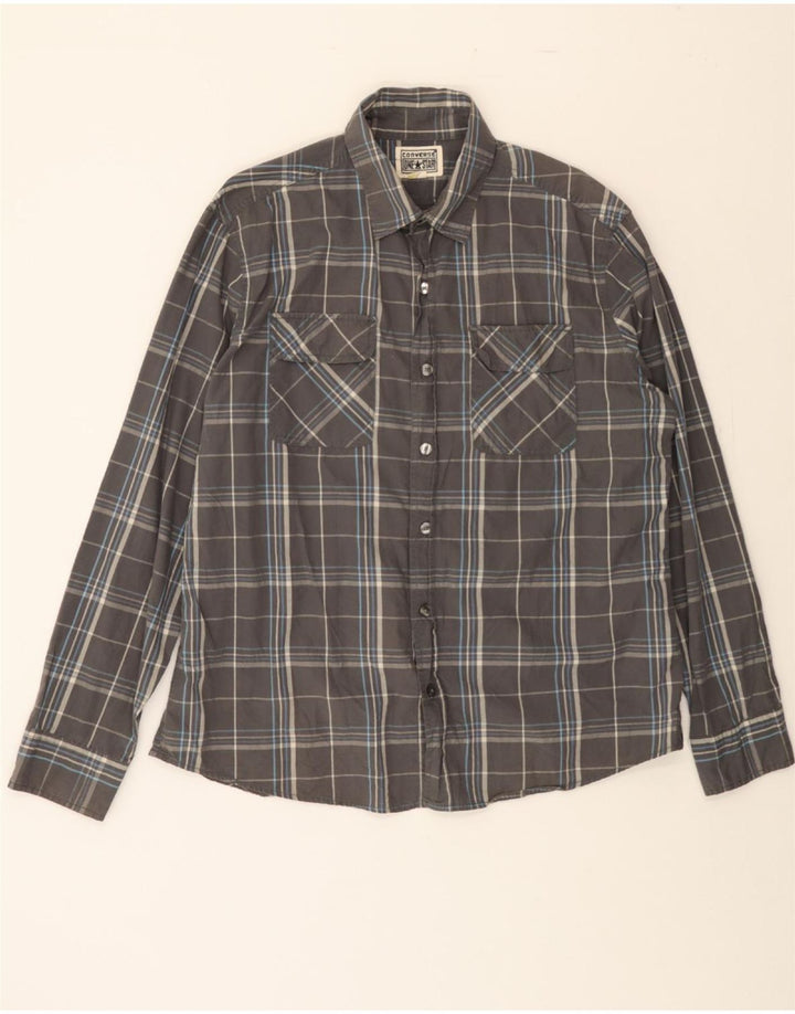 CONVERSE Mens Shirt Large Grey Check Cotton Vintage Converse and Second-Hand Converse from Messina Hembry 