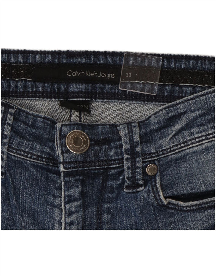 Женские потертые джинсы Calvin Klein Bootcut W33 L29, синий хлопок