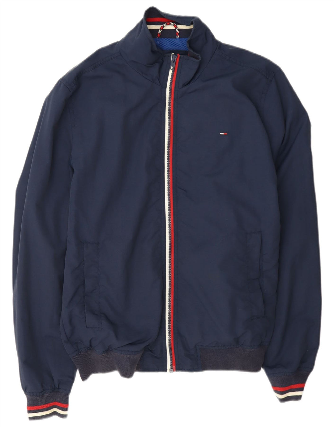 Мужская куртка-бомбер Tommy Hilfiger UK 38, средний темно-синий в полоску, полиамид