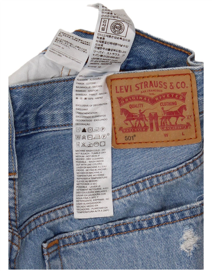 Женские джинсовые шорты LEVI'S 501 W27, маленькие синие, хлопок